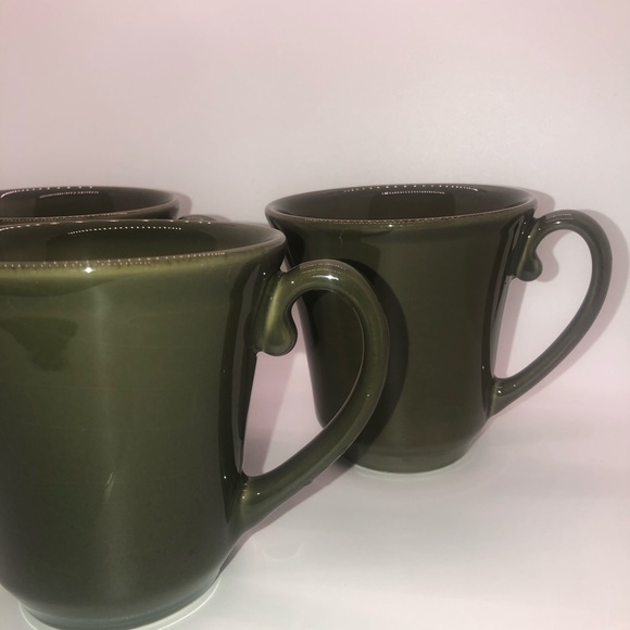 Williams Sonoma Coffee Mugs Made In Portugal Set Of 3 Olive Green - Picture 3 of 9